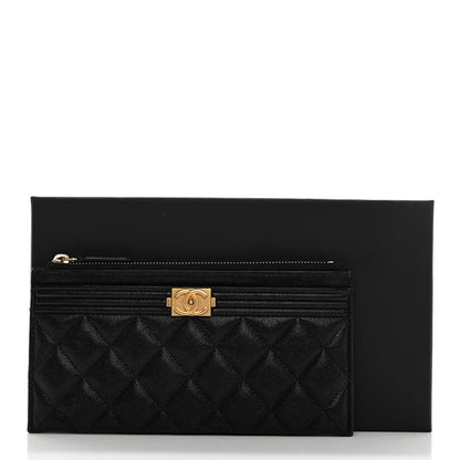 Chanel Caviar Quilted Classic Zip Boy Pouch Black 9 of 9