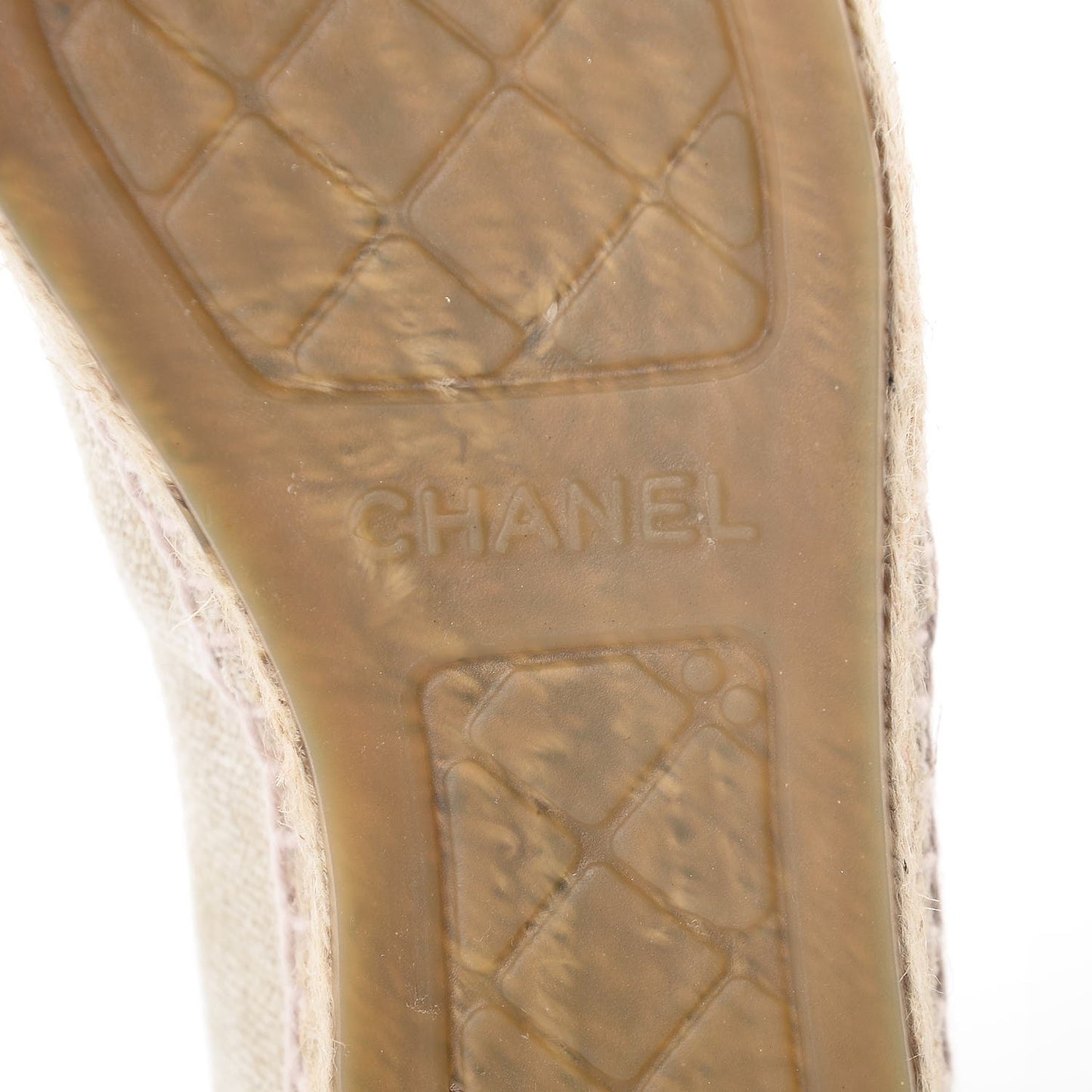 Linen Sequin CC Espadrilles 36 Beige Black