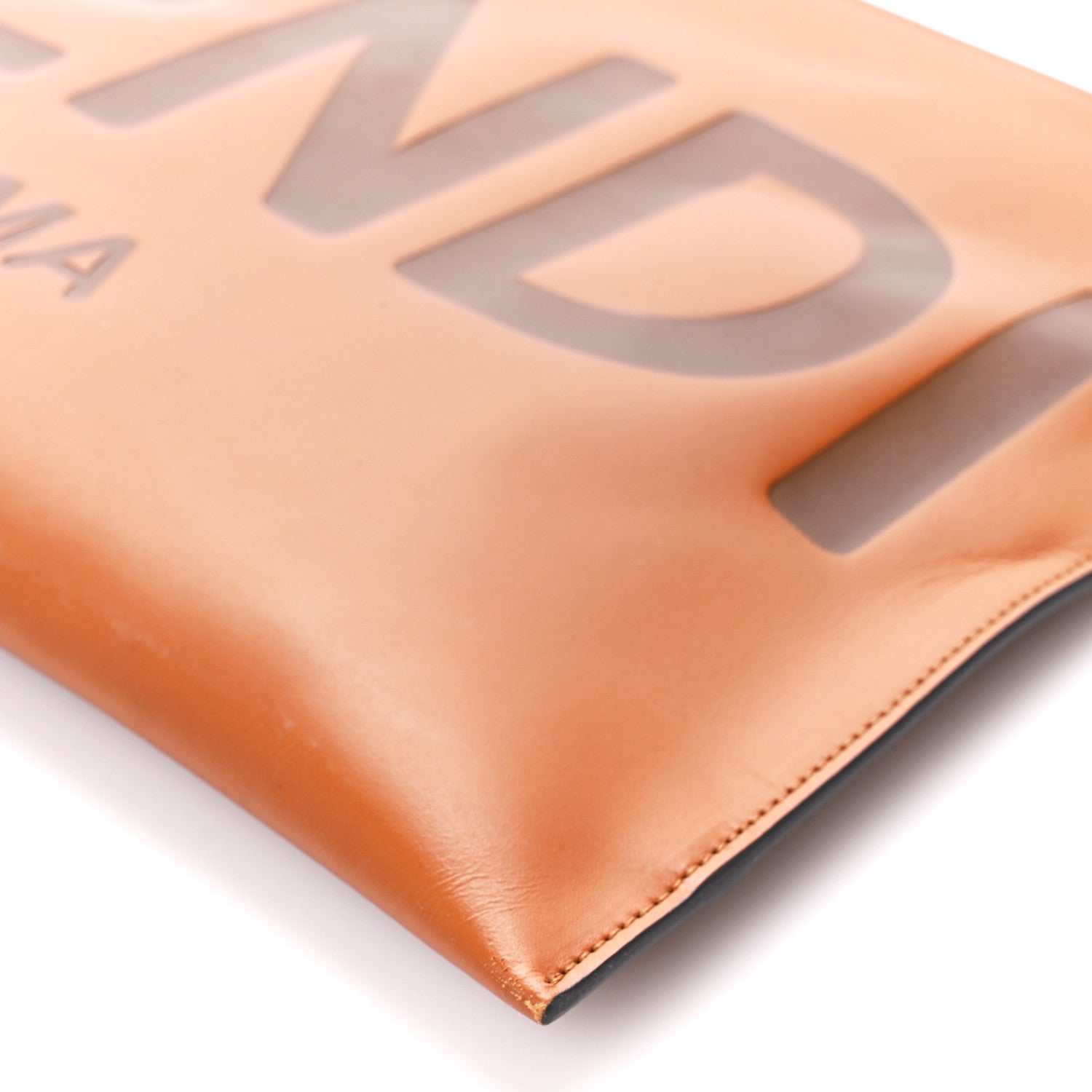 Fendi Vitello King Logo Embossed Large Flat Pouch Cuoio 11 of 11
