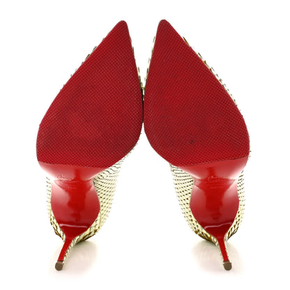 Christian Louboutin Python Armure Pigalle Follies 100 Pumps 38.5 Green 5 of 7
