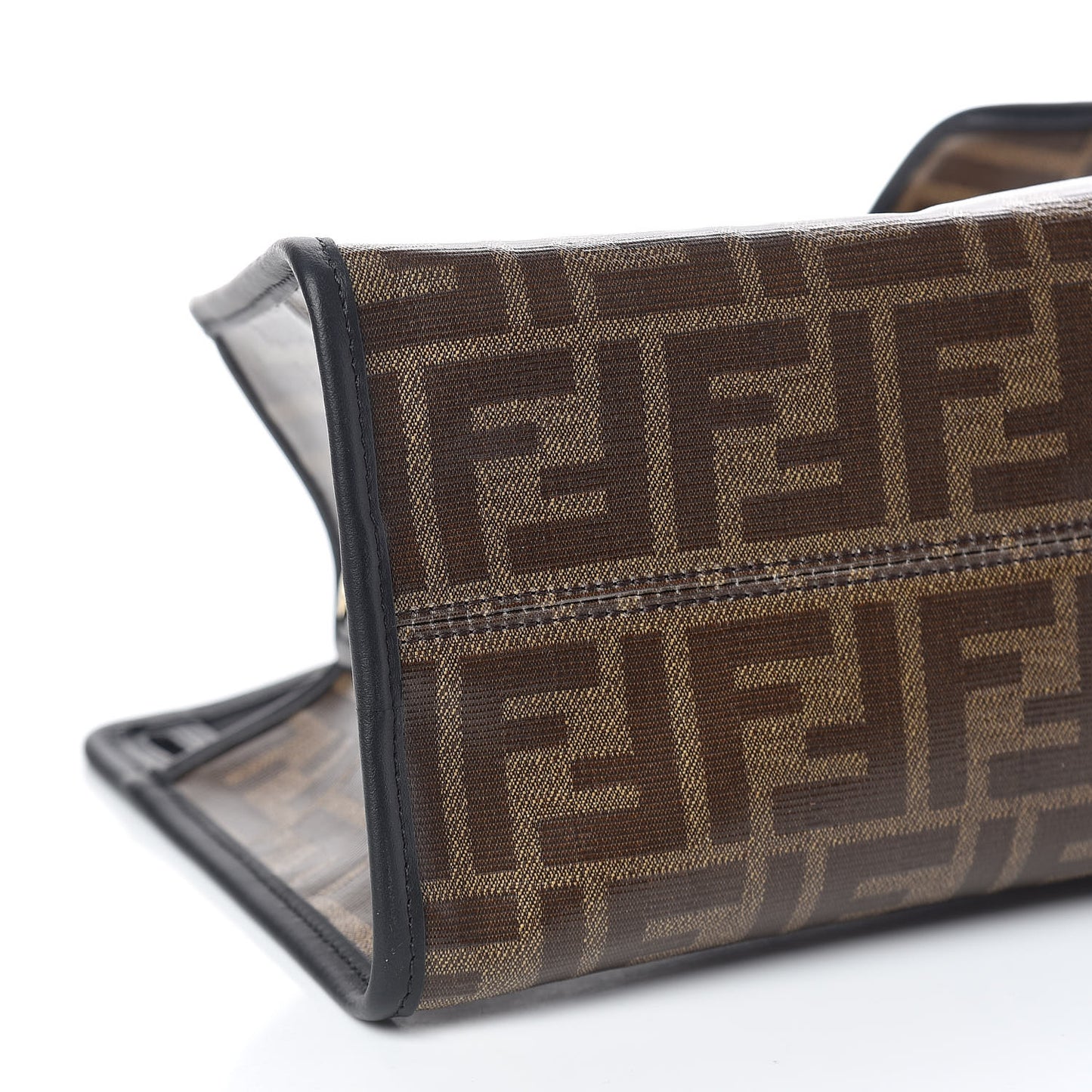 Glazed Fabric Vitello Century FF 1974 Stamp Patch Mini Peekaboo Defender Cover Mogano Panna Black