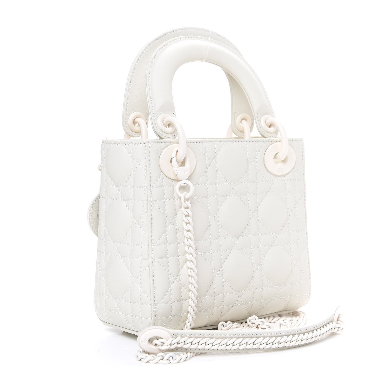 Ultra Matte Calfskin Cannage Mini Lady Dior Latte