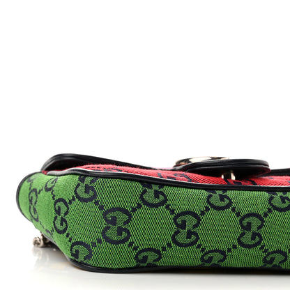 Gucci Monogram Multicolor Matelasse Diagonal Super Mini GG Marmont Shoulder Bag Pink Blue Red Yellow Green 9 of 11
