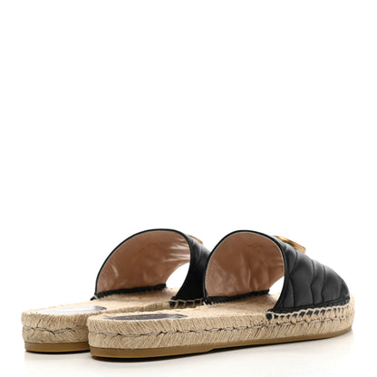 Gucci Nappa Matelasse GG Marmont Espadrille Slide Sandals 40.5 Black 4 of 10