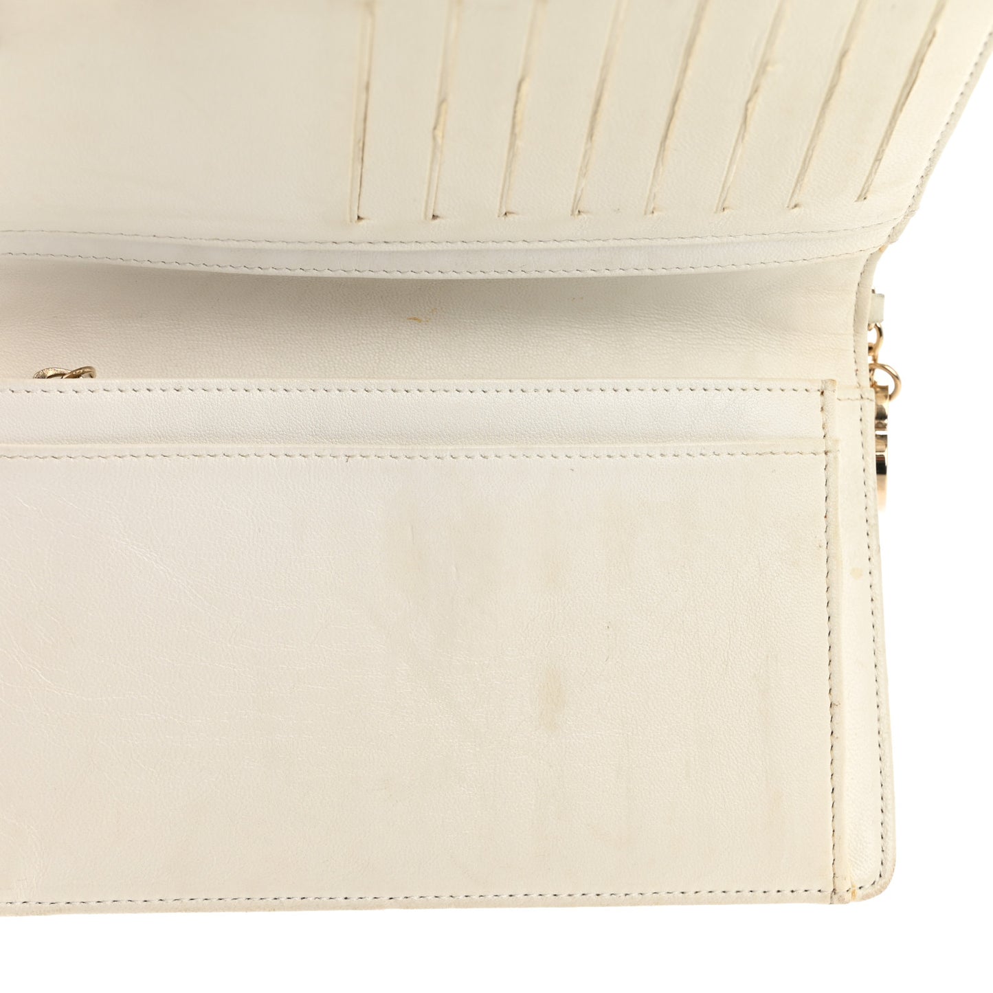 Lambskin Quilted Valentine Wallet White