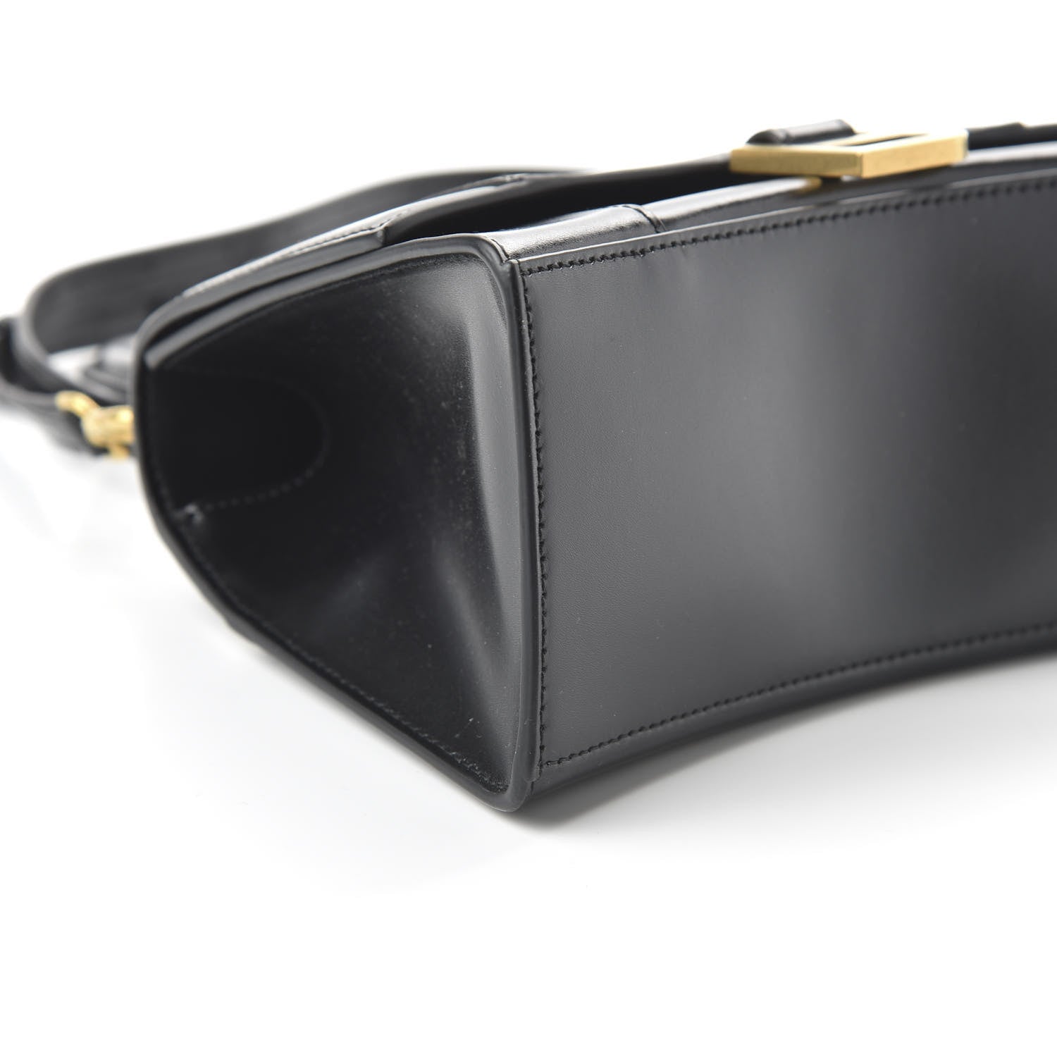 Balenciaga Shiny Box Calfskin Small Hourglass Top Handle Bag Black 6 of 9