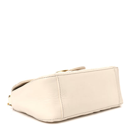 Gucci Calfskin Matelasse Mini GG Marmont Top Handle Shoulder Bag White 4 of 10
