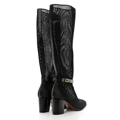 Christian Dior Empriente Mesh Montaigne Knee Boots 39 Black 4 of 8