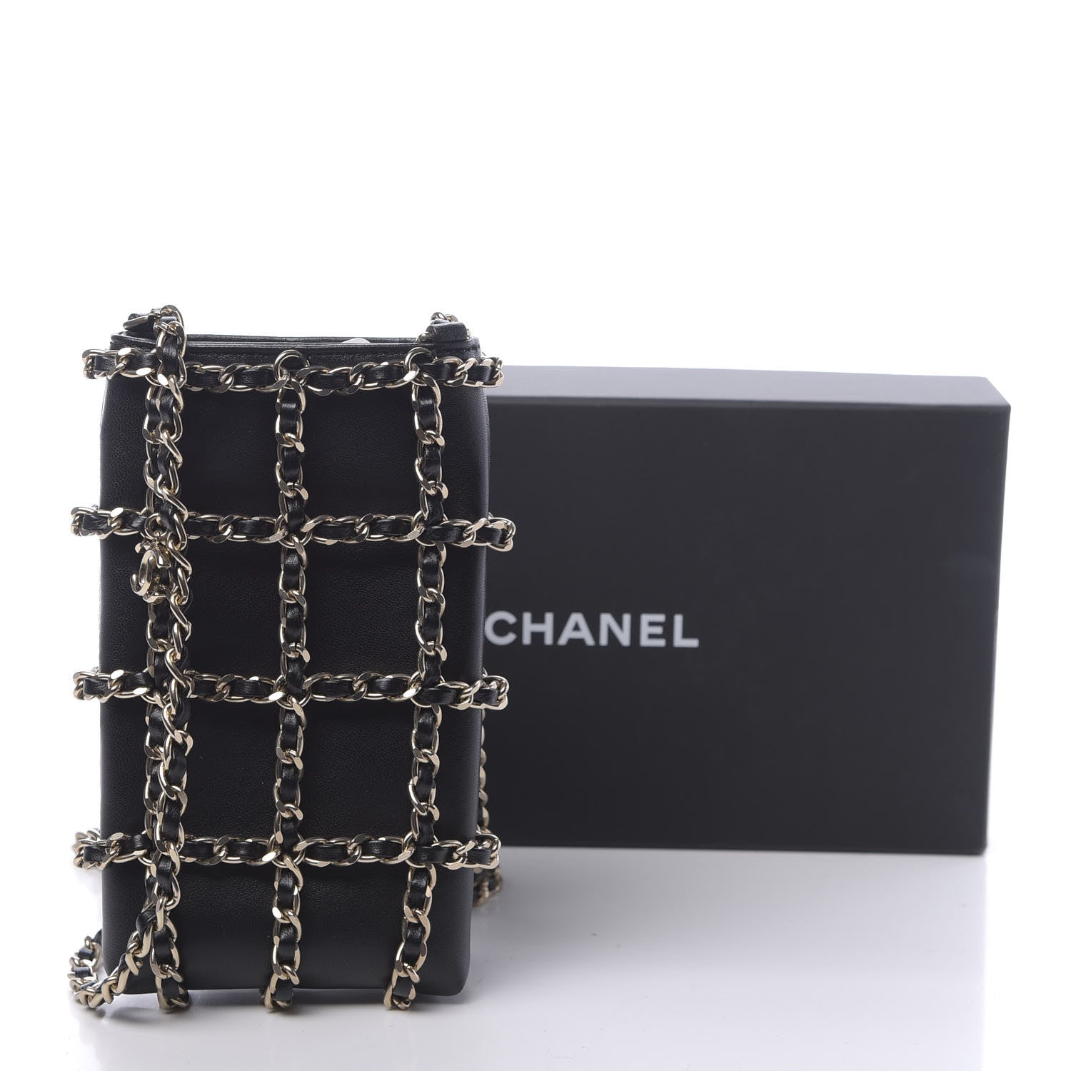 Chanel Lambskin Tech Me Out Clutch With Chain Black 12 of 12