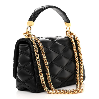 Louis Vuitton Lambskin Malletage Top Handle GO-14 MM Black 4 of 10