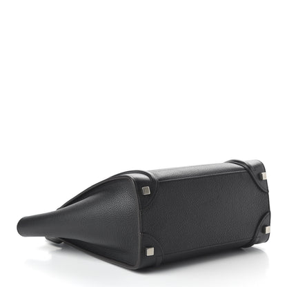 Celine Drummed Calfskin Micro Luggage Black 4 of 9