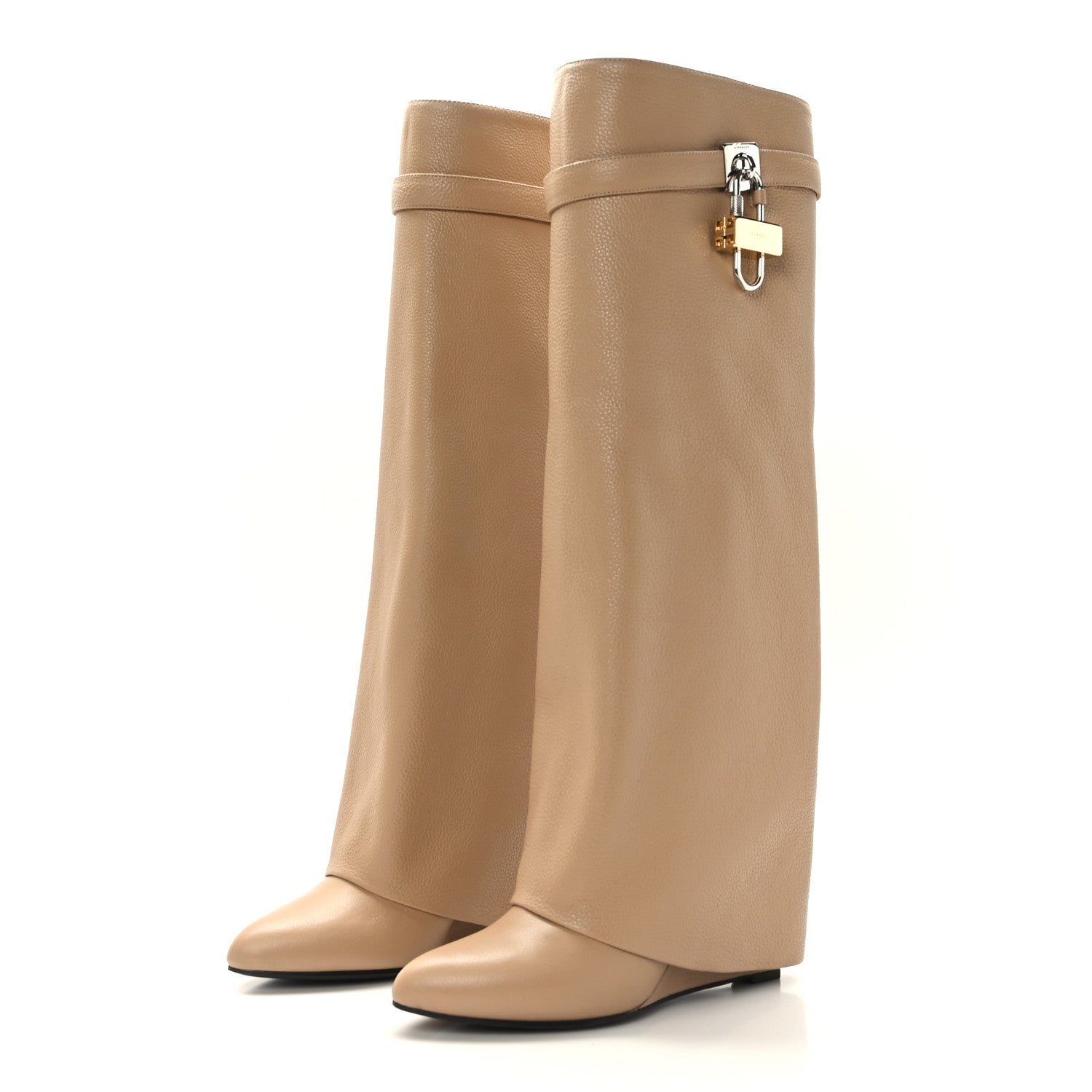 Givenchy Calfskin Shark Lock Pant Boots 41 Beige 3 of 7
