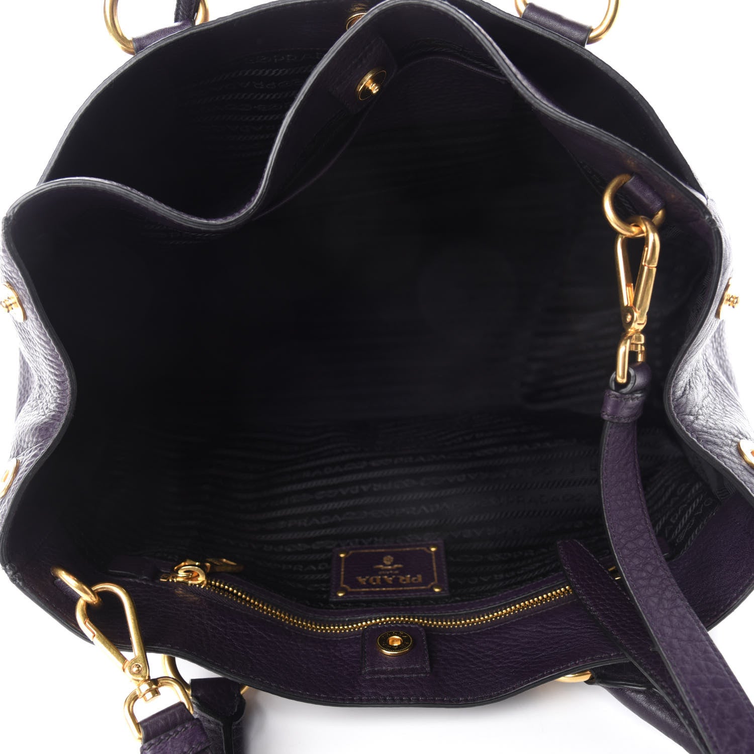 Prada Vitello Daino Tote Melanzana 5 of 14