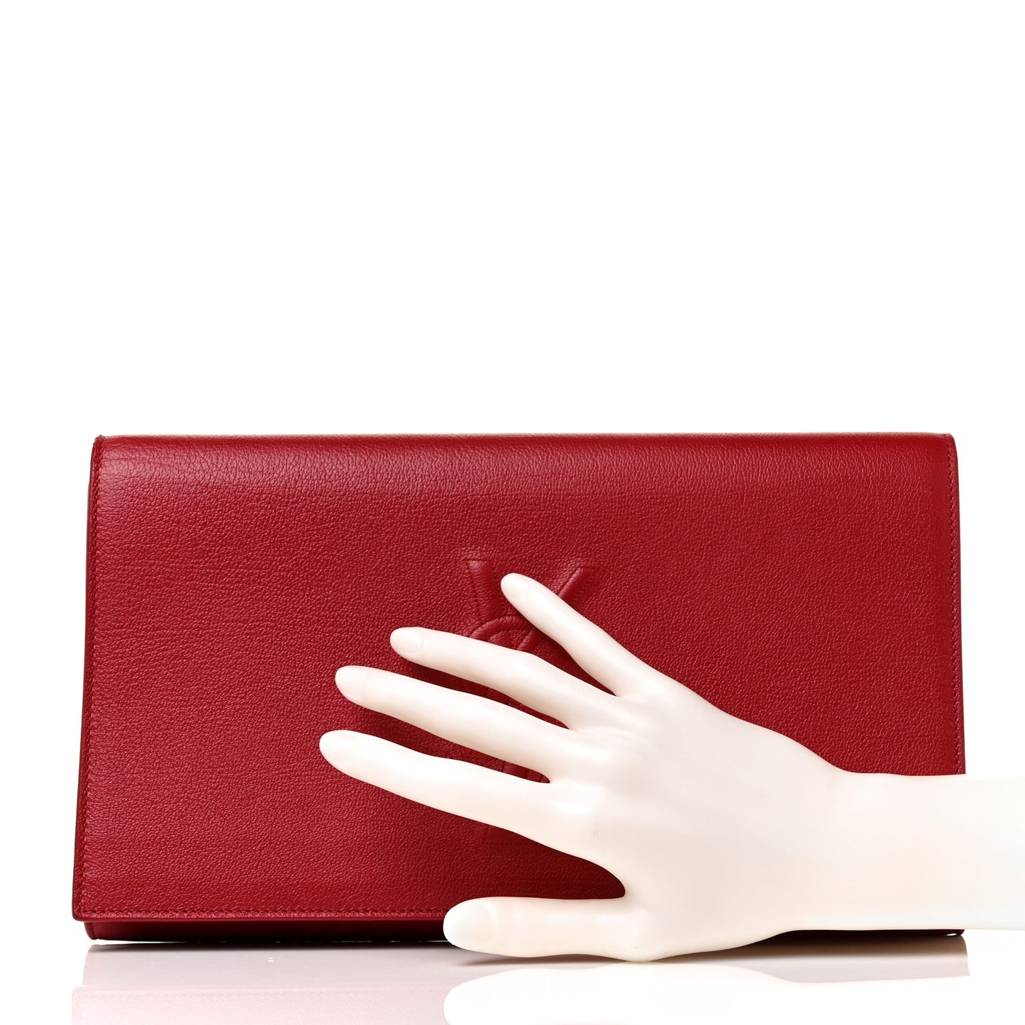 Calfskin Monogram Large Belle De Jour Clutch Red