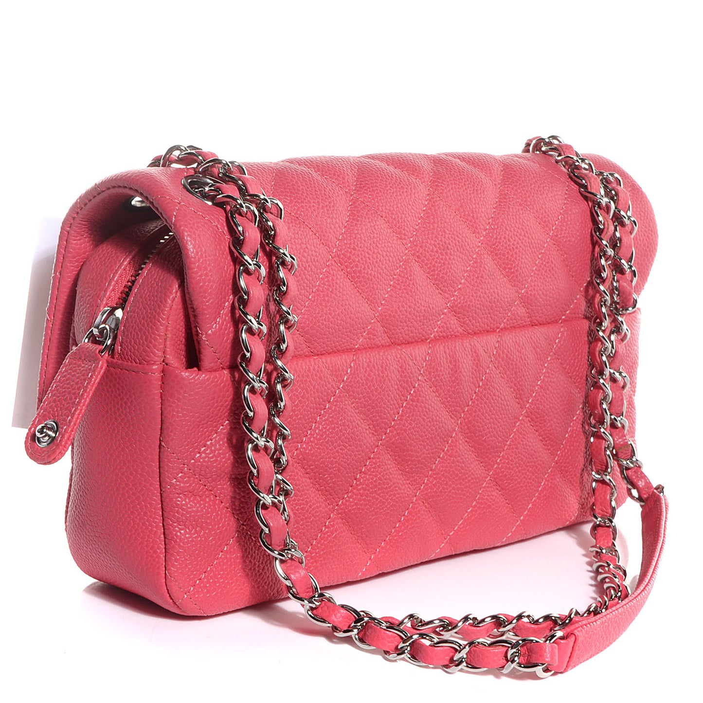 Caviar Quilted Medium Easy Flap Coral