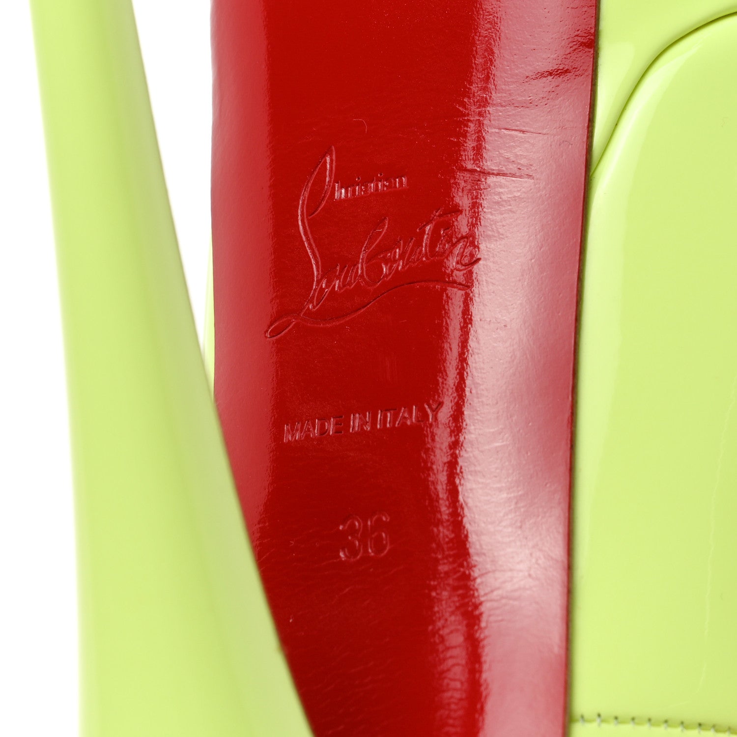 Christian Louboutin Patent Lady Peep 150 Pumps 36 Fluo Yellow 7 of 9