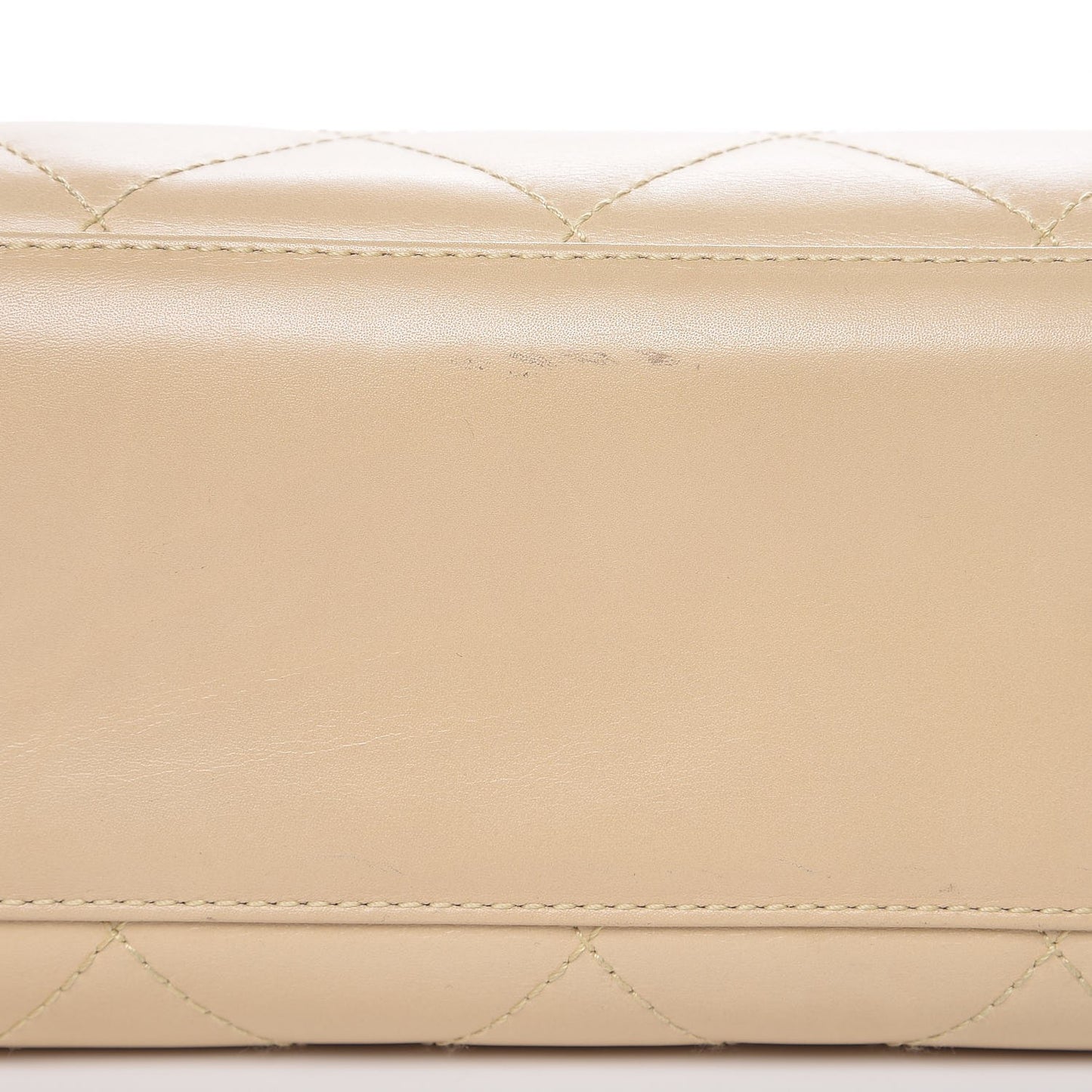 Lambskin Quilted Bekko Resin Shopper Tote Beige