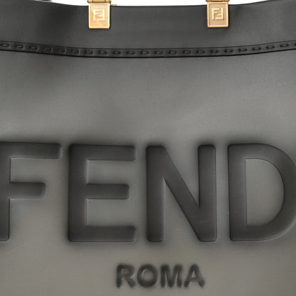 Fendi Vitello King Tamponato Plexiglass Logo Embossed Large Fendi Sunshine Shopper Tote Ghiaccio 8 of 15