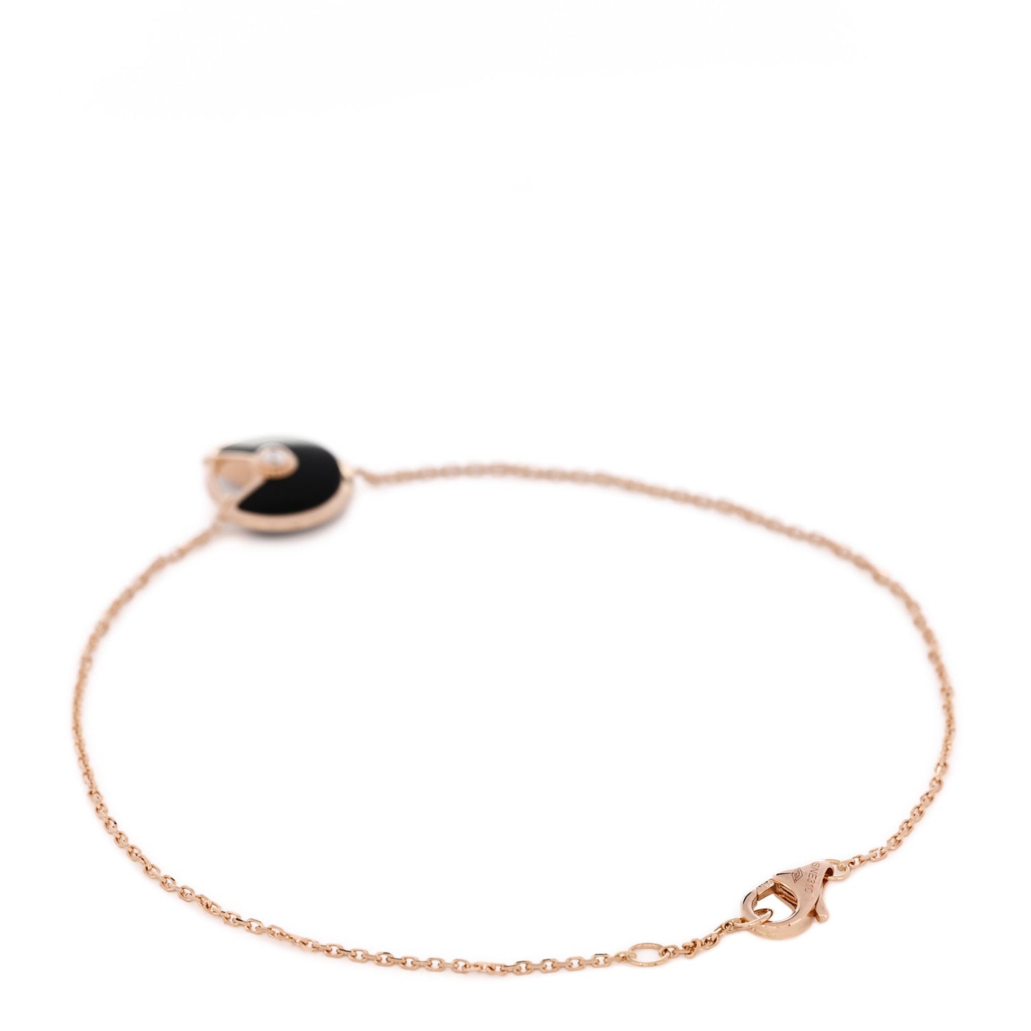 18K Pink Gold Diamond Black Onyx Amulette de Cartier Bracelet