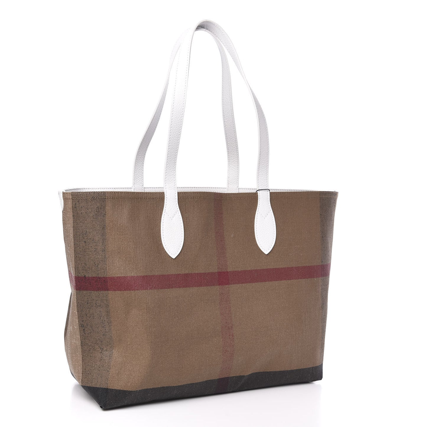 Coated Canvas Mega Check Medium Doodle Tote White