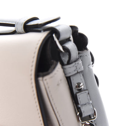 Fendi Vitello Dolce F is Flowers and Bows Scalloped Micro Double Baguette Grigio Perla Camelia 11 of 13