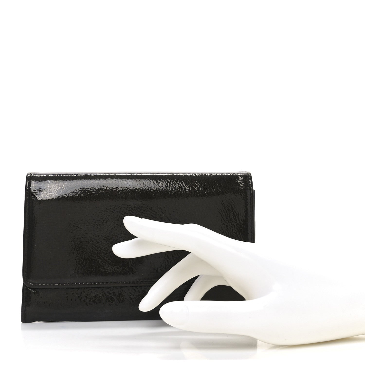 Chanel Patent Goatskin Flap Wallet Dark Brown 2 of 7
