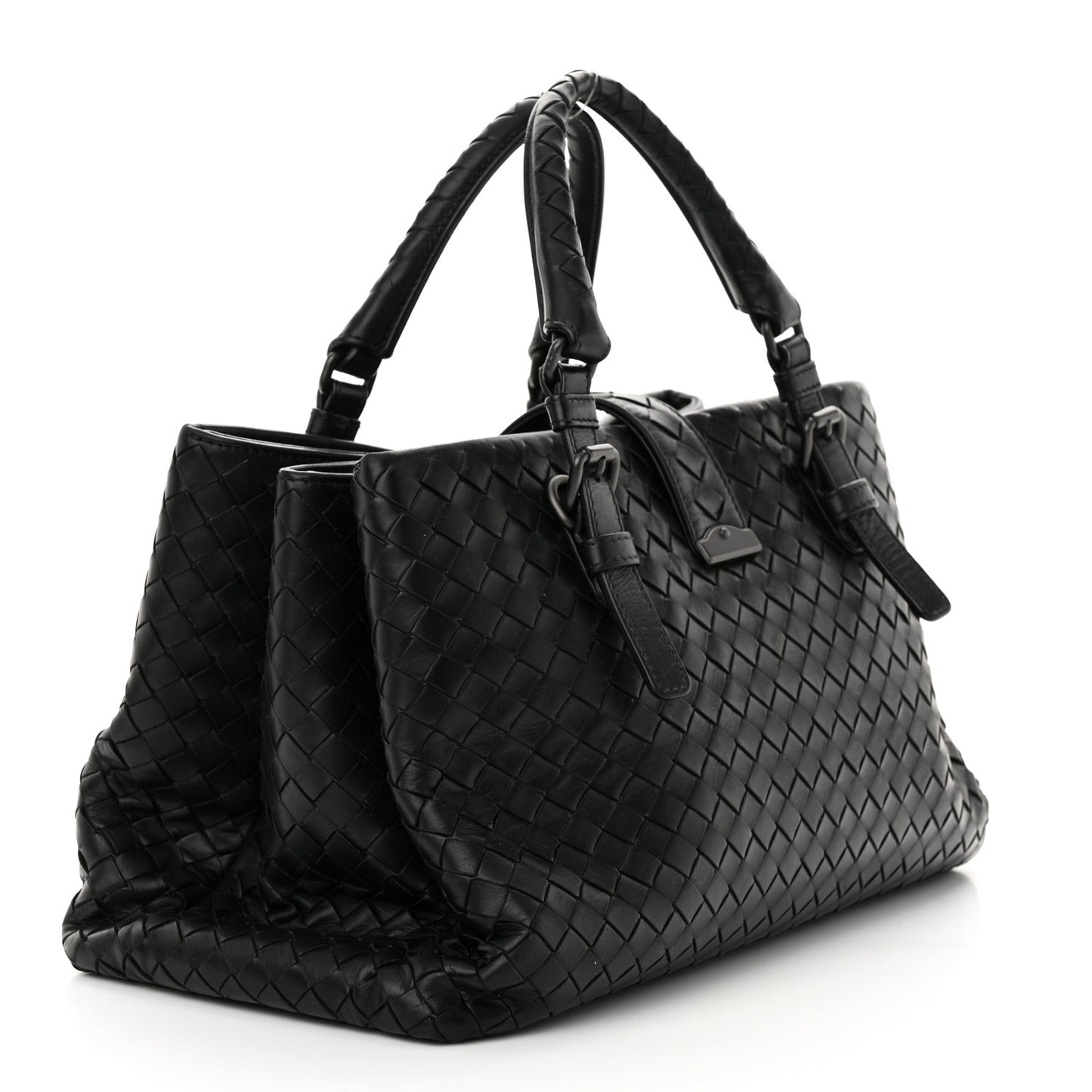 Light Calf Intrecciato Small Roma Black