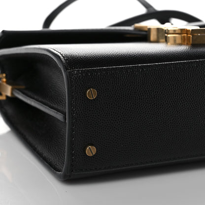 Saint Laurent Grain de Poudre Mini Classic Monogram Cassandra Top Handle Black 7 of 12