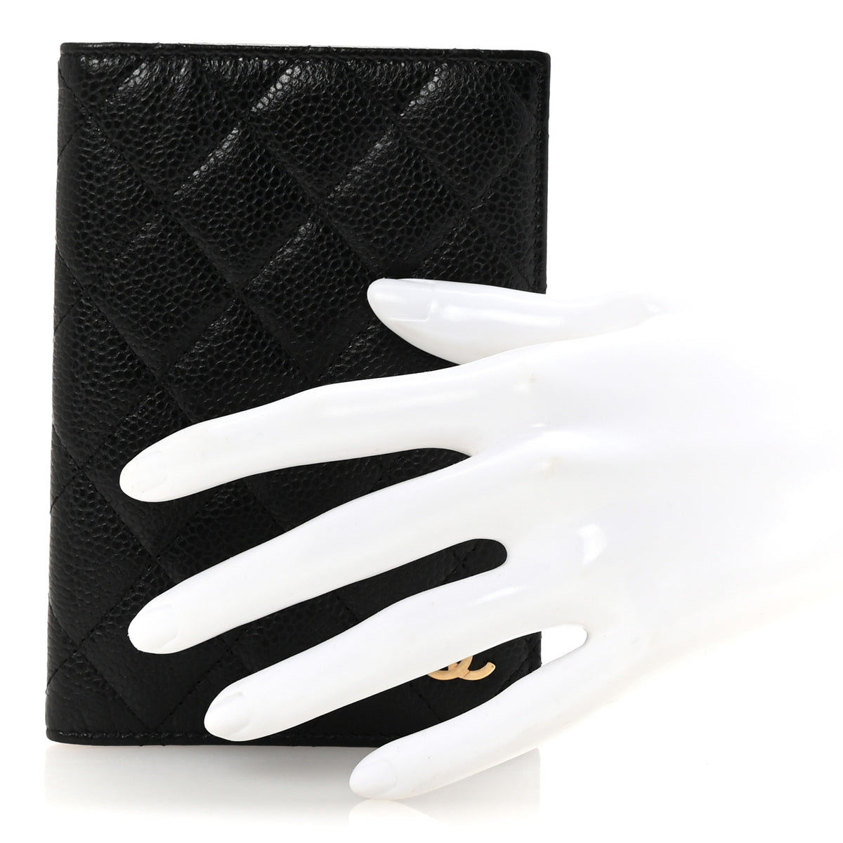 Caviar Quilted Passport Holder Black