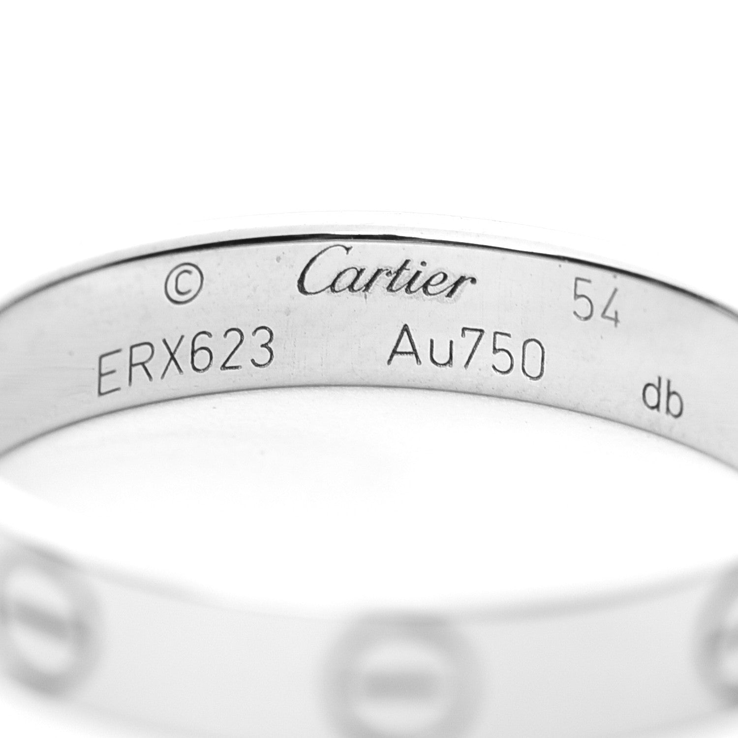 Cartier 18K White Gold 3.5mm LOVE Wedding Band Ring 54 6.75 4 of 4