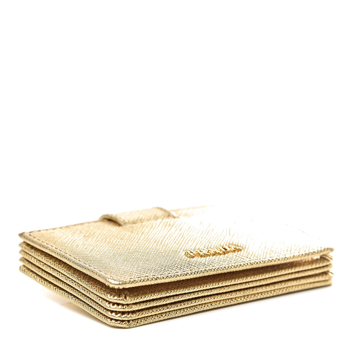 Saffiano Metal Accordion Card Case Platino