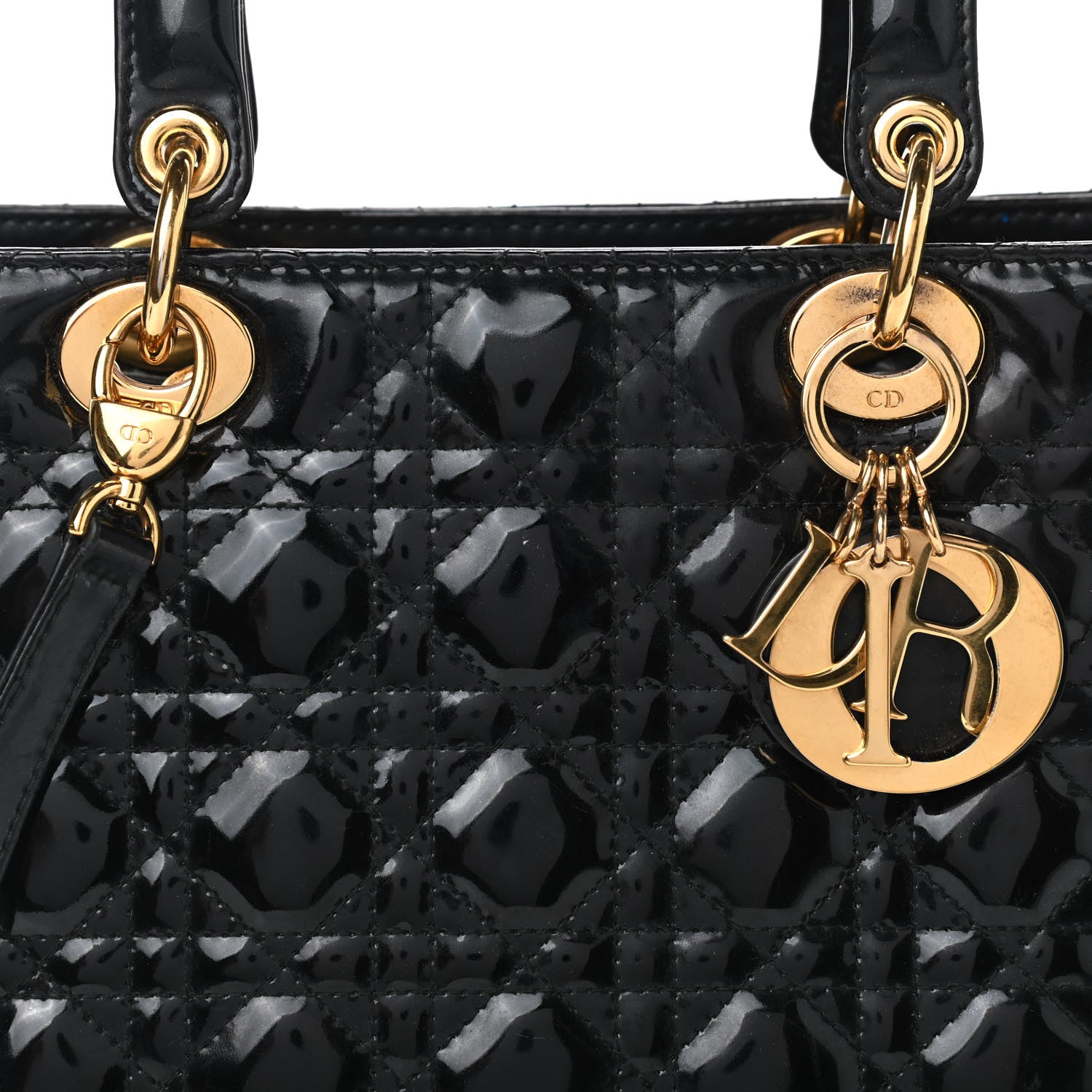 Christian Dior Patent Cannage Medium Lady Dior Black 9 of 9