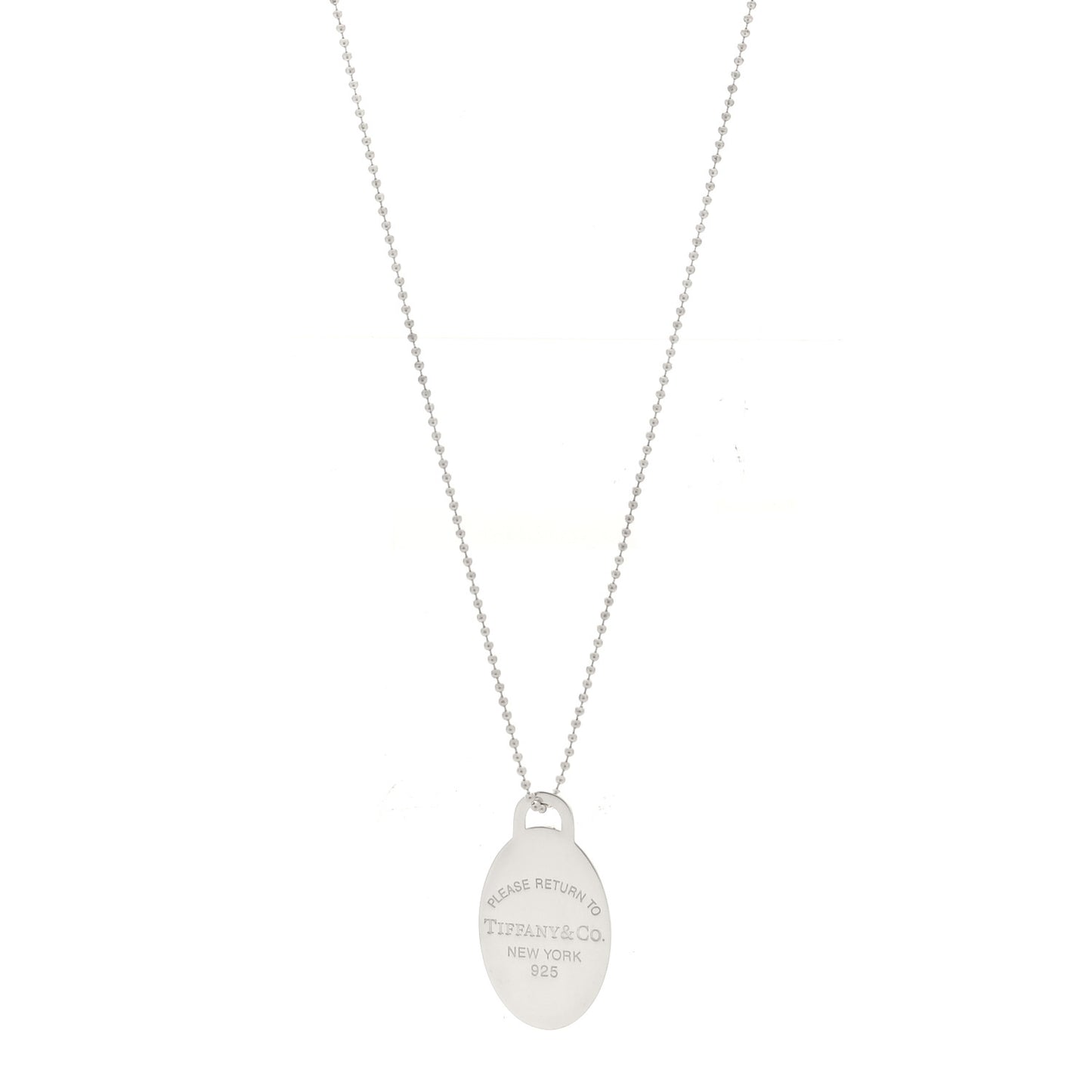 Sterling Silver Return to Tiffany Oval Dog Tag Necklace