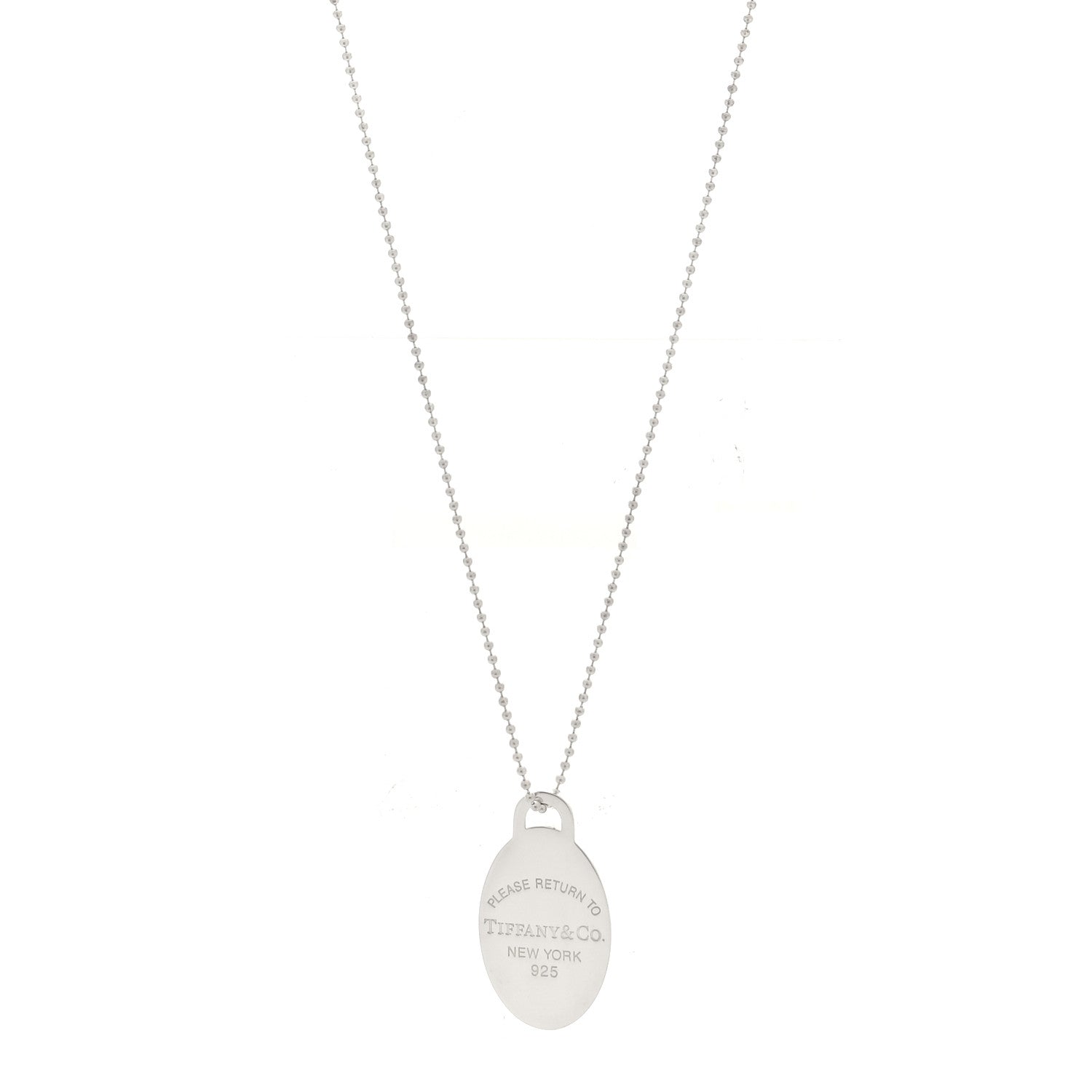 Tiffany Sterling Silver Return to Tiffany Oval Dog Tag Necklace 1 of 5