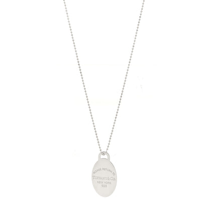Tiffany Sterling Silver Return to Tiffany Oval Dog Tag Necklace 1 of 5