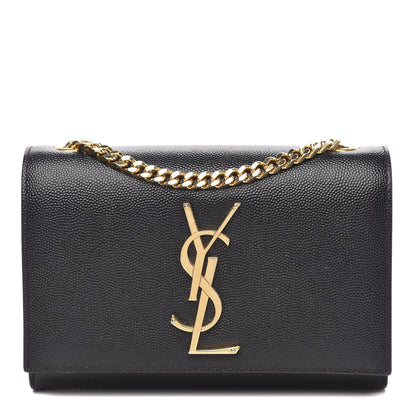 Saint Laurent Grain De Poudre Small Monogram Kate Satchel Black 1 of 9
