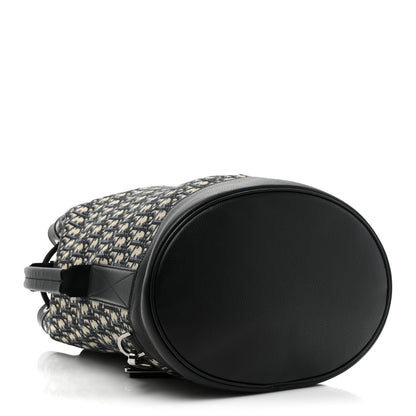 Christian Dior Oblique Convertible Drawstring Sling Bucket Backpack Black Multicolor Black Multicolor 4 of 9