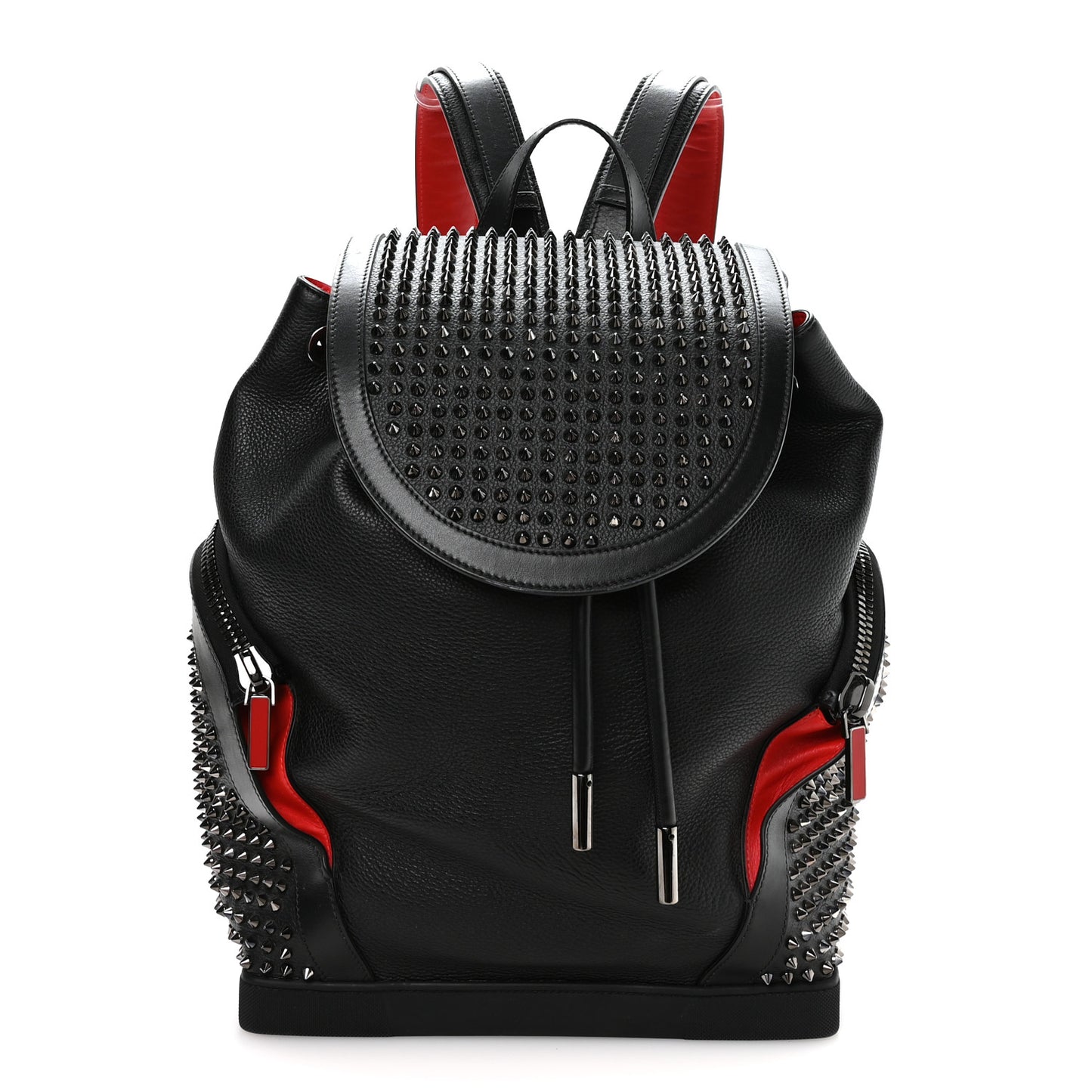 Calfskin Spiked Explorafunk Backpack Black