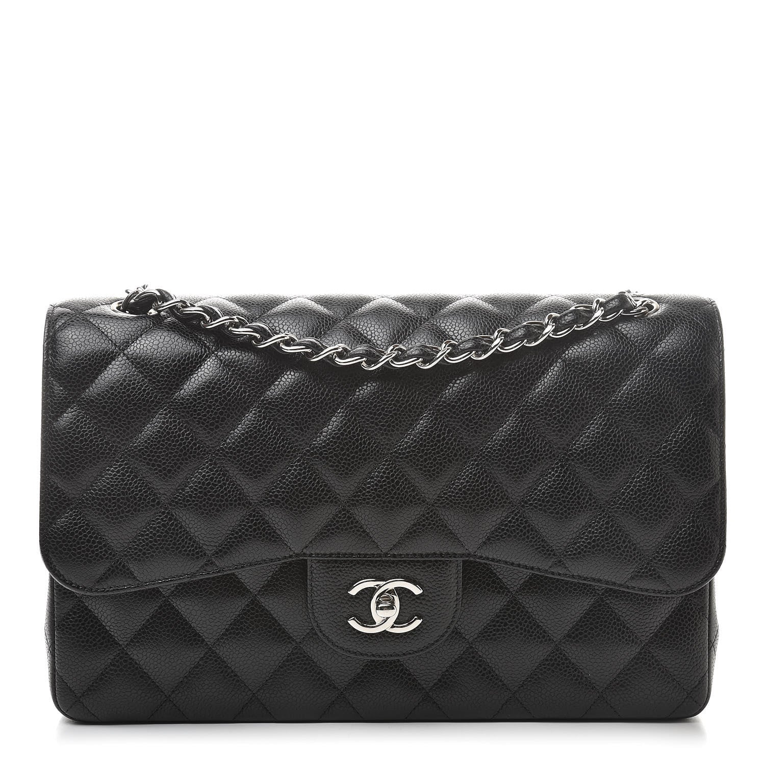 Chanel Caviar Quilted Jumbo Double Flap Black 1 of 12