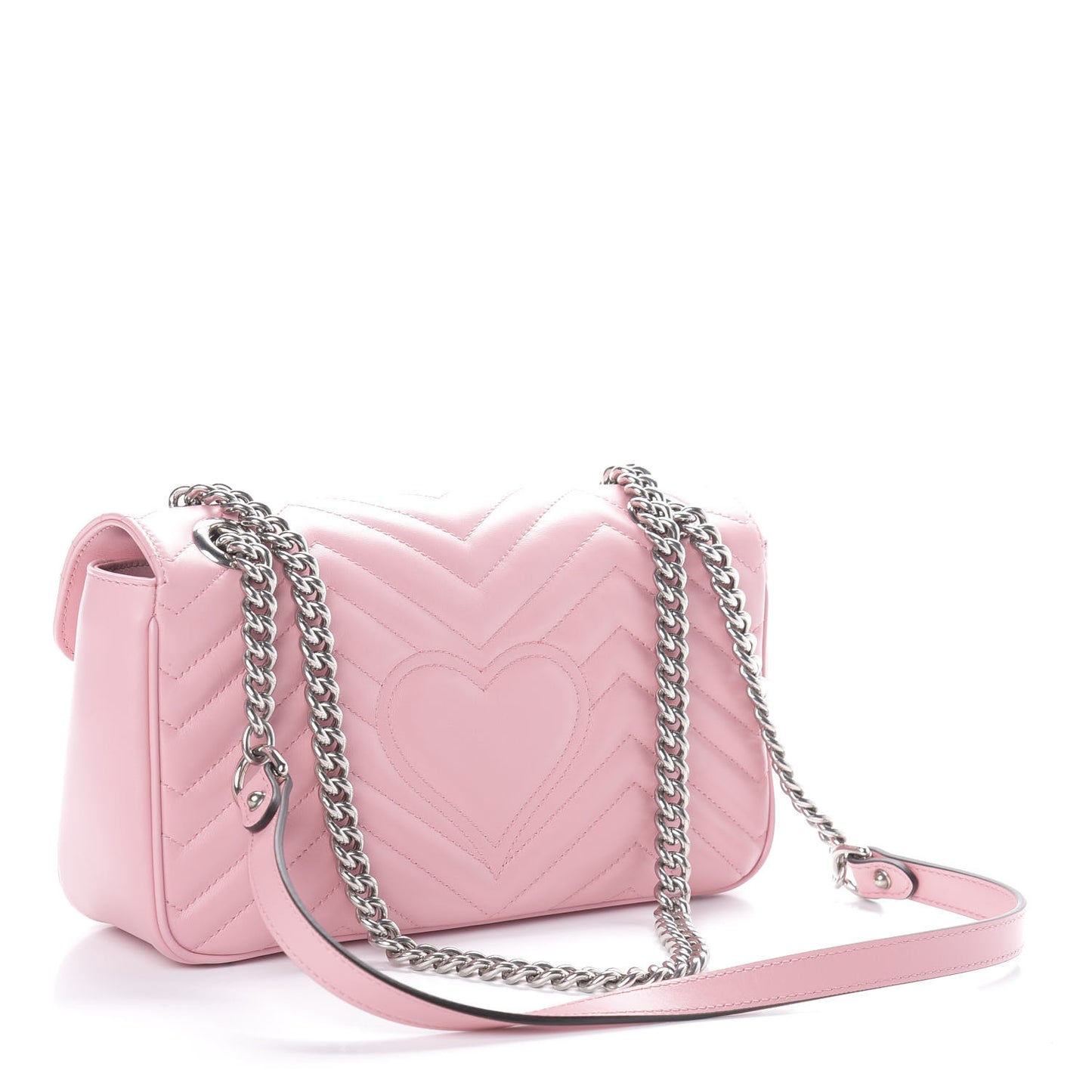 Calfskin Matelasse Small GG Marmont Shoulder Bag Wild Rose