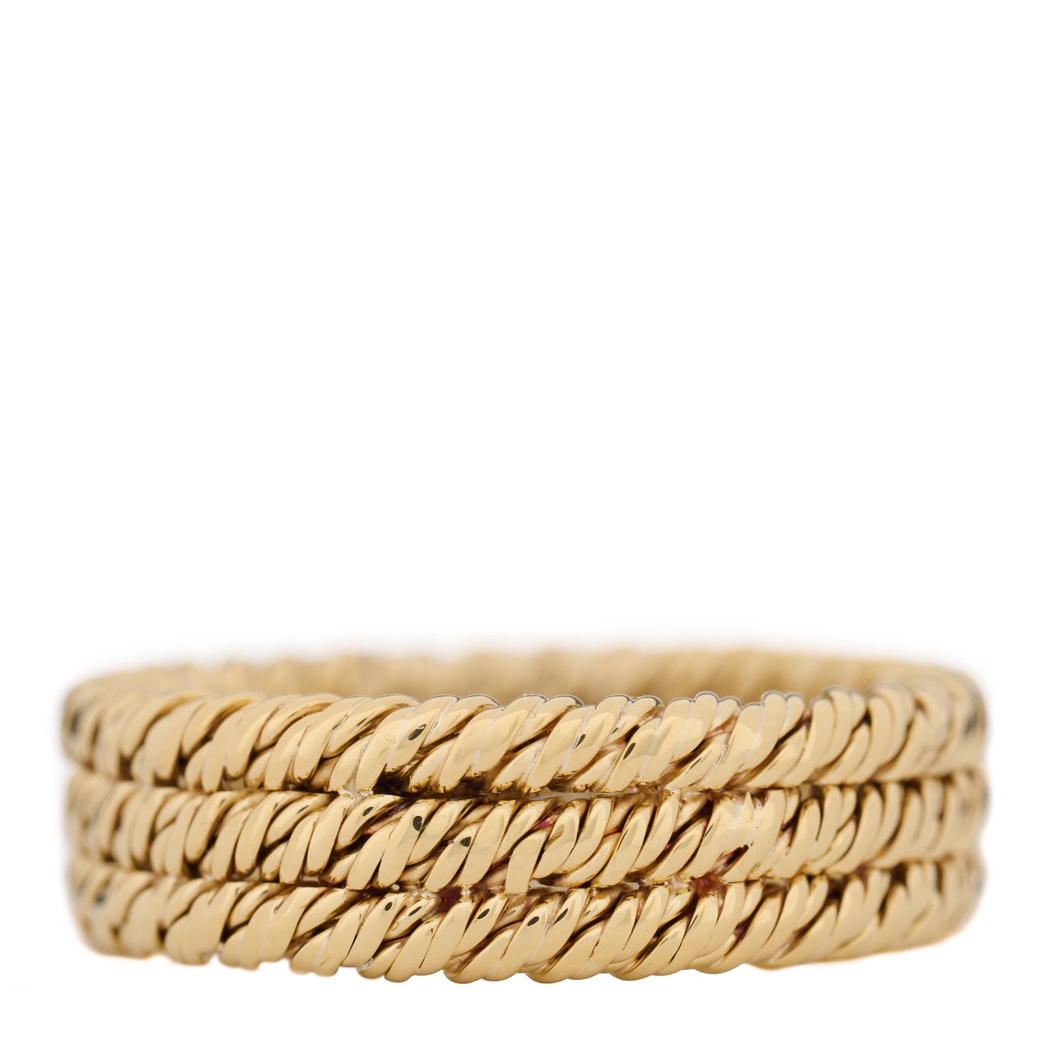 Tiffany 18K Yellow Gold Twisted Rope 3 Row Ring 63 10.25 2 of 4