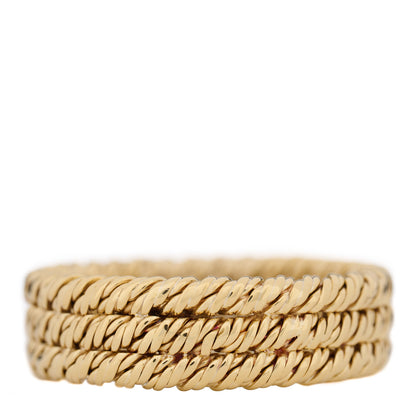 Tiffany 18K Yellow Gold Twisted Rope 3 Row Ring 63 10.25 2 of 4