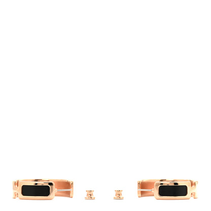 Hermes Box Calfskin Olympe Hoop Earrings Black 3 of 5