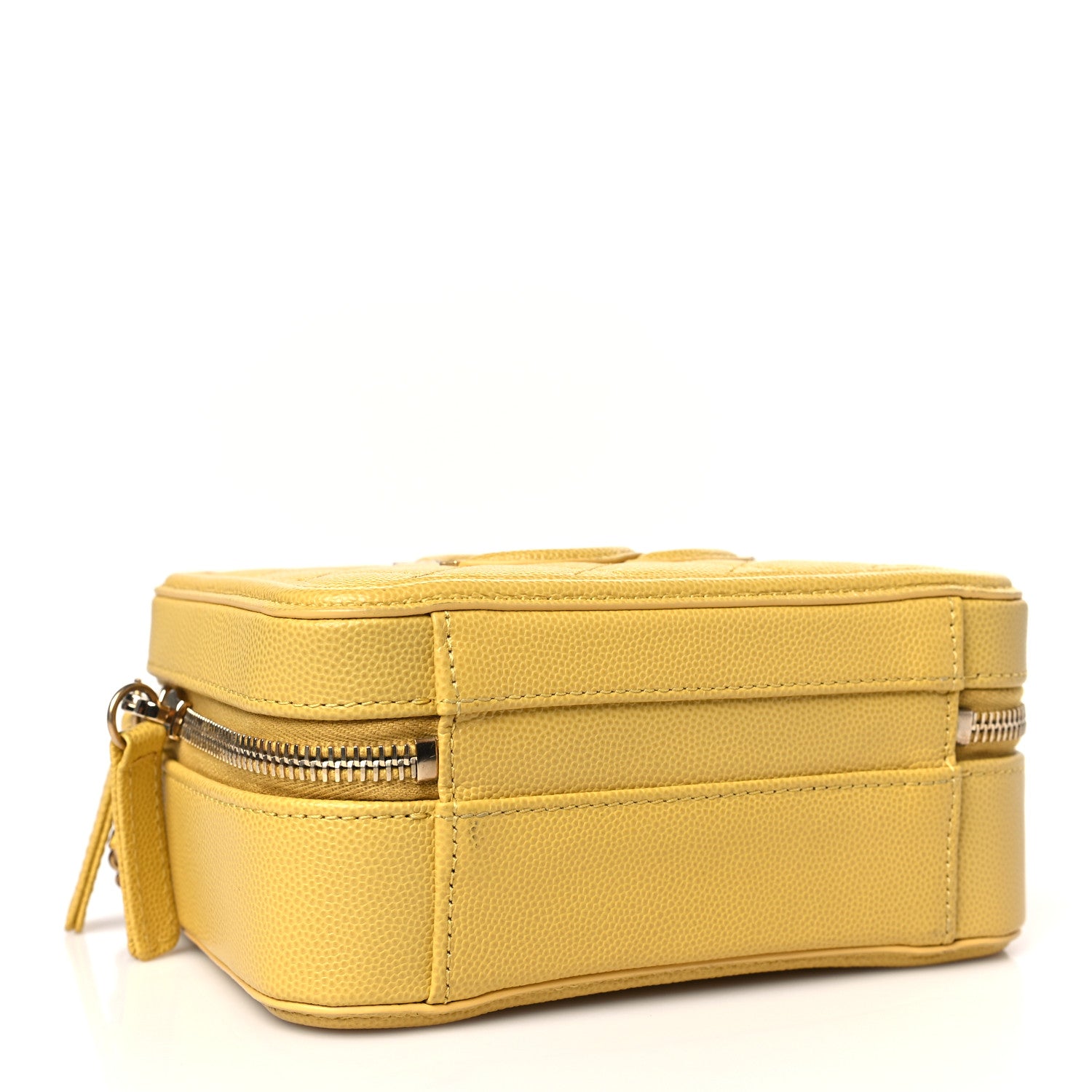Chanel Caviar Quilted Small CC Filigree Vanity Case Yellow 4 of 10
