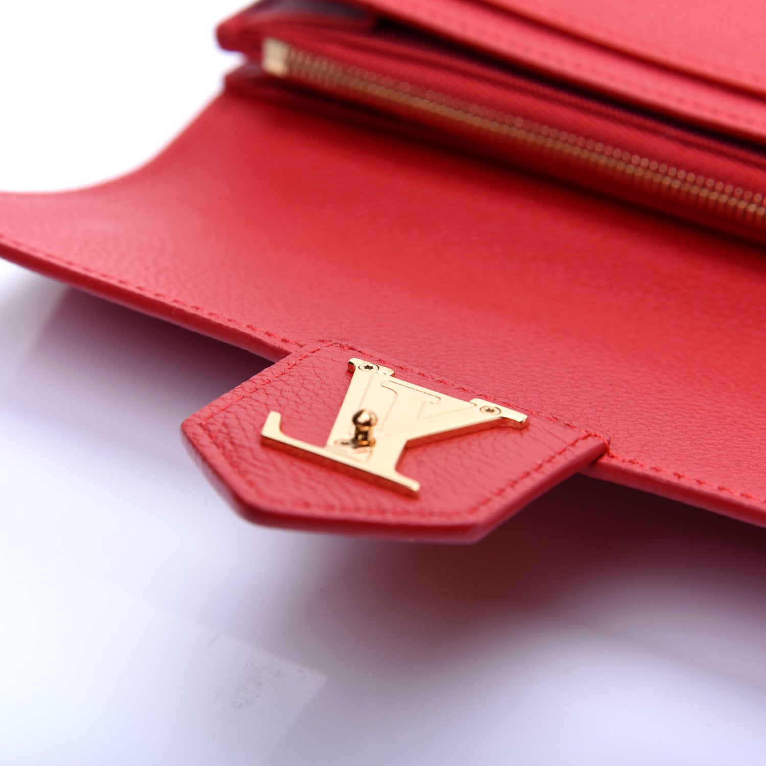 Louis Vuitton Calfskin Lockme Wallet Dahlia 10 of 11