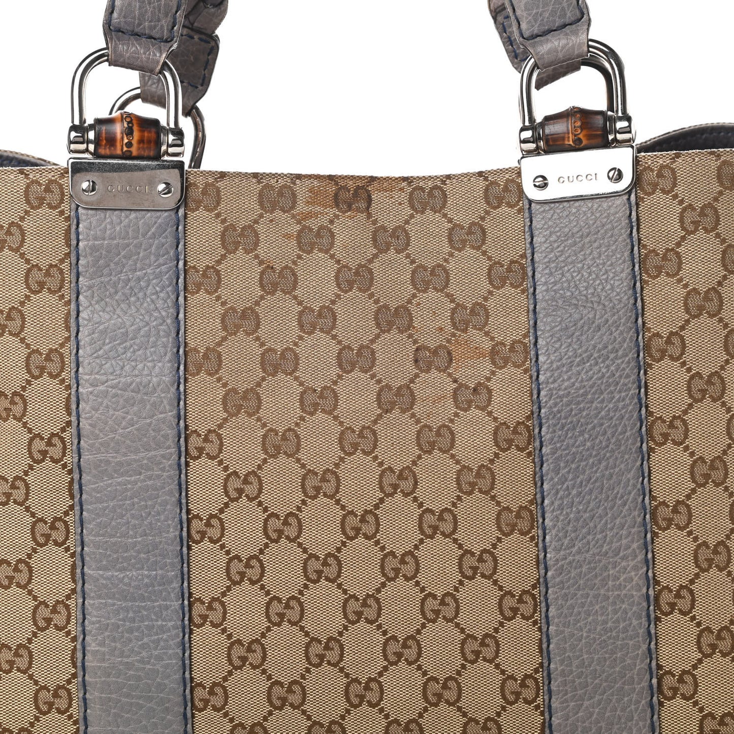 Monogram Medium Bamboo Bar Tote Blue