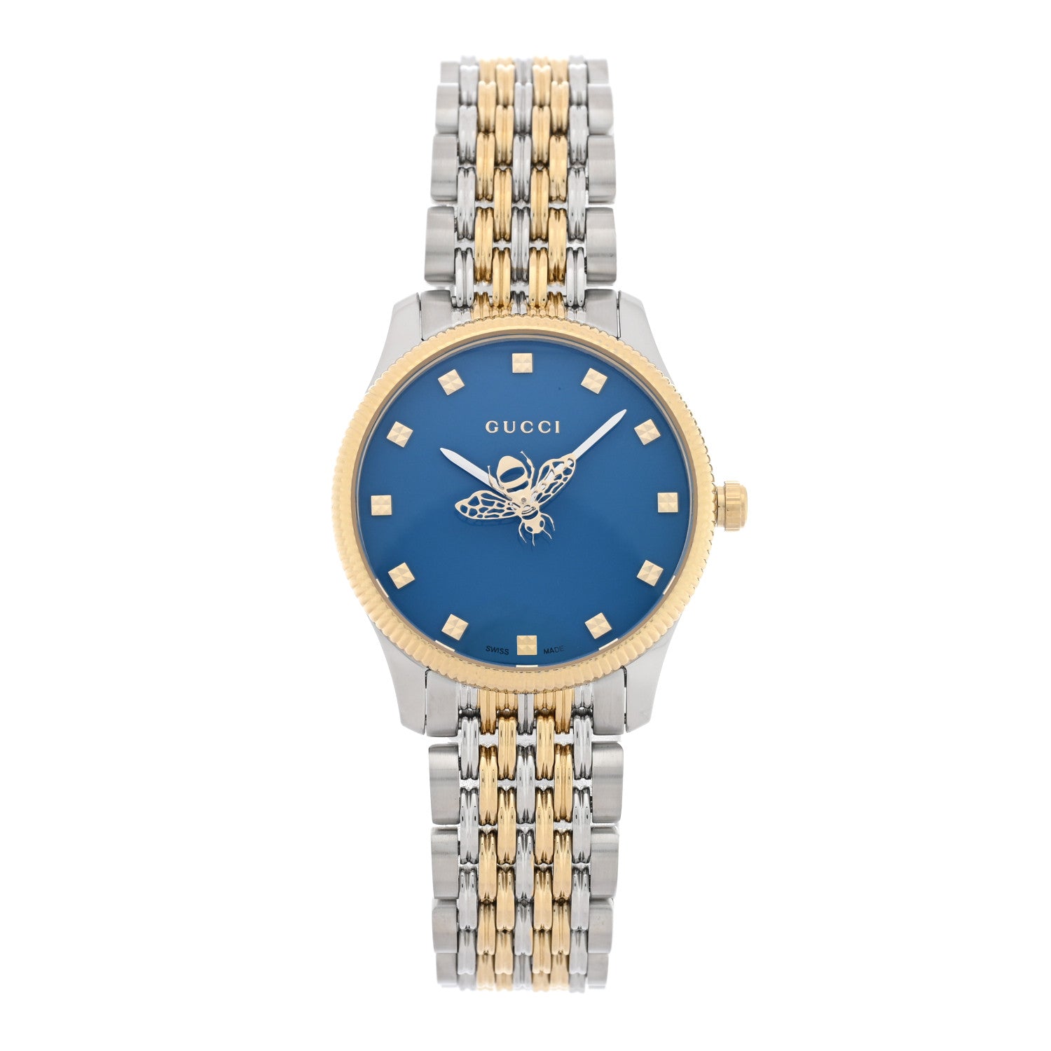 Gucci Stainless Steel 29mm G-Timeless Bee Quartz Watch Blue 1 of 5