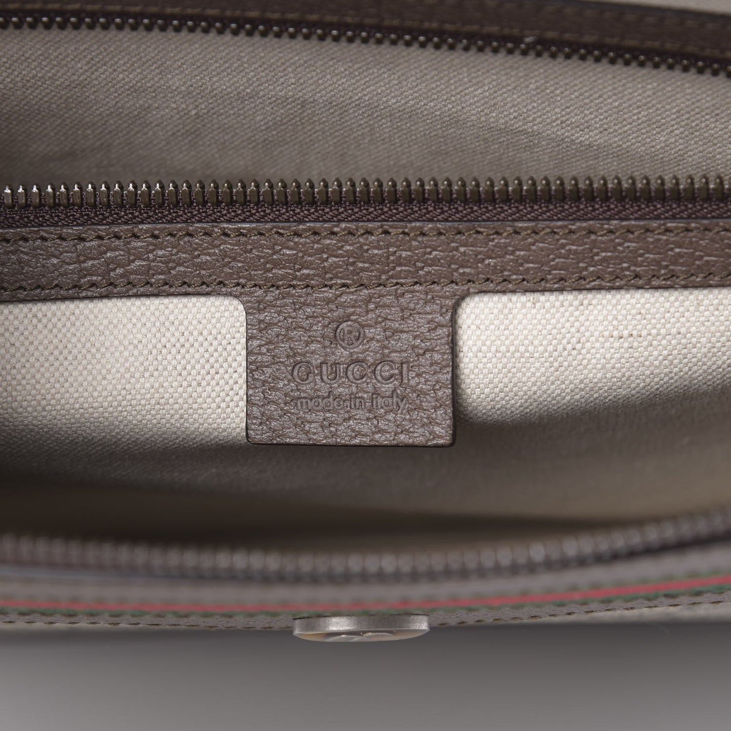 GG Supreme Monogram Textured Calfskin Web Ophidia Documents Holder Beige Ebony New Acero