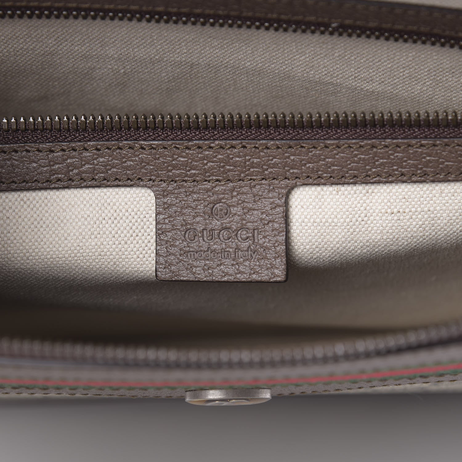Gucci GG Supreme Monogram Textured Calfskin Web Ophidia Documents Holder Beige Ebony New Acero 6 of 7