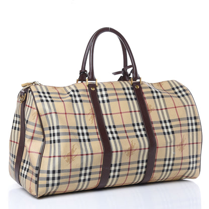 Burberry Haymarket Check Duffle Bag Brown 3 of 17